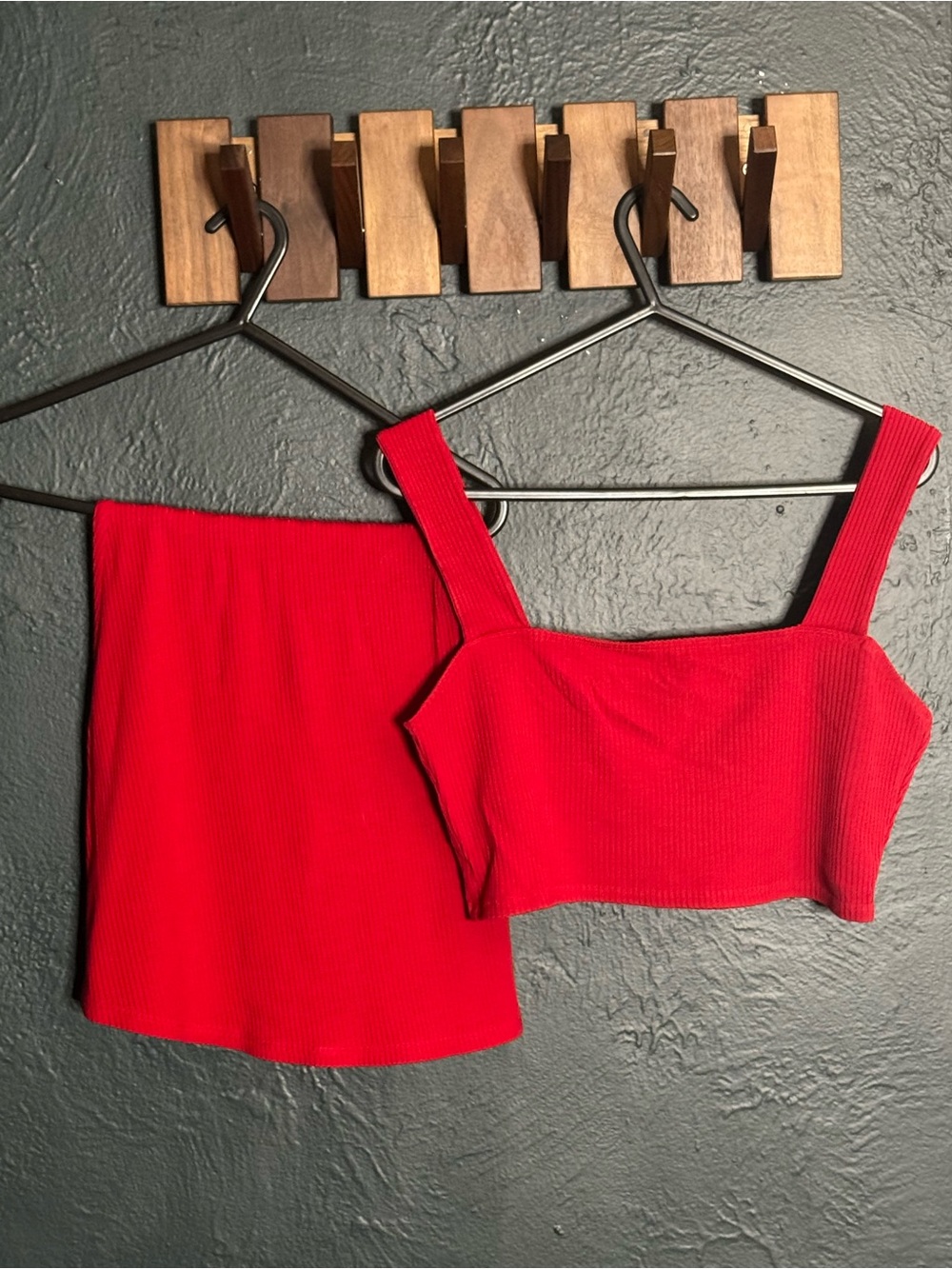 Reformation Ribbed Red Tank Top